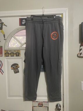 NFL Men's Dark Gray Sweatpants with Orange Team Patch